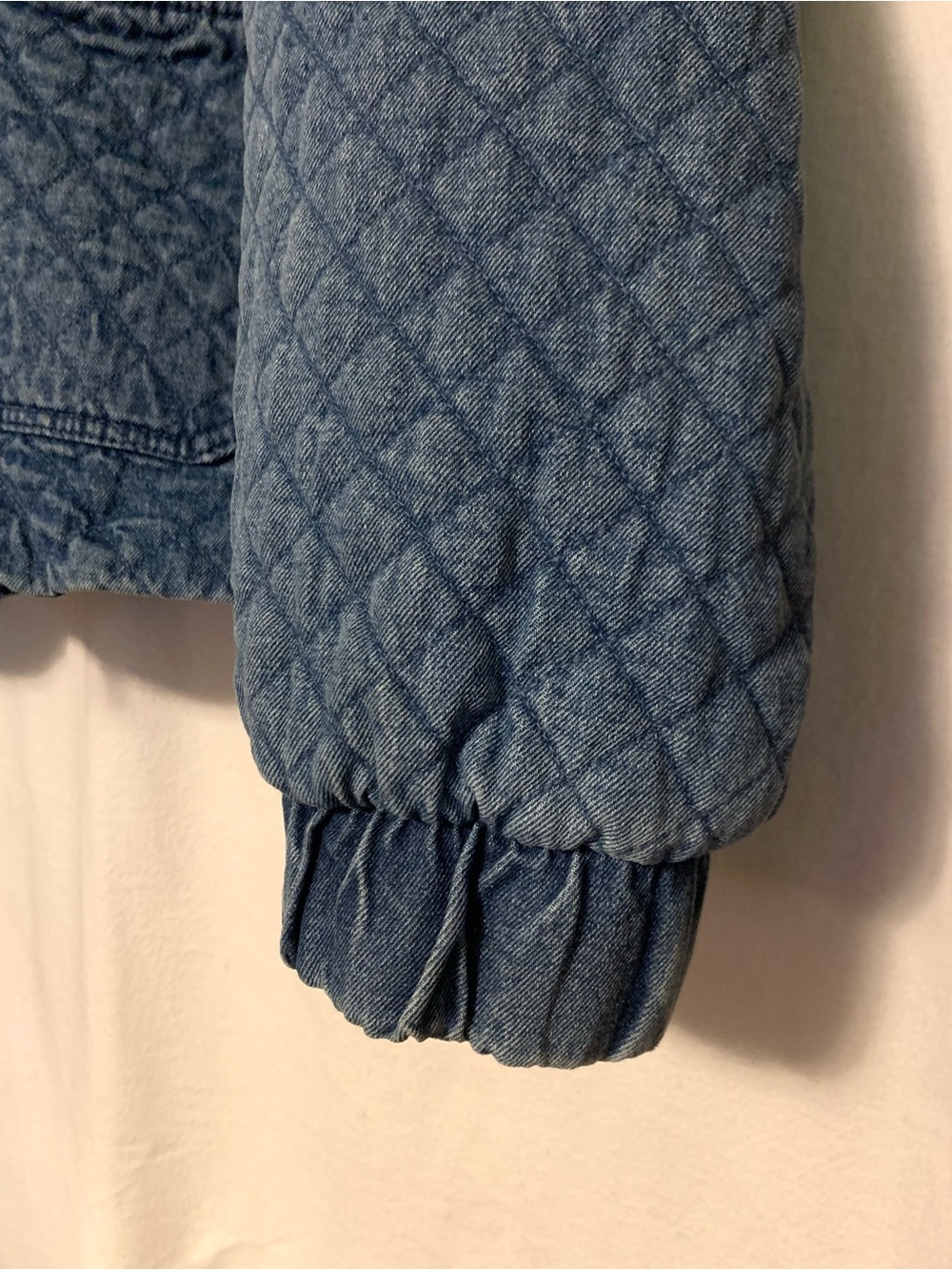 Anthropologie Avec Les Filles Quilted Denim Jacket Ruffle Tie Front XL 16/18 - Picture 7 of 10